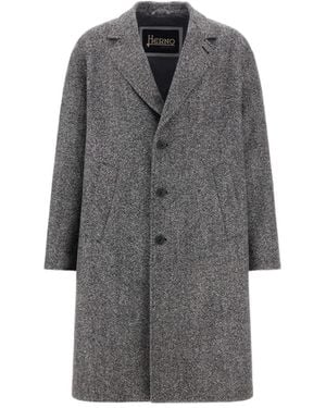 Herno Single-Breasted Coat - Gray
