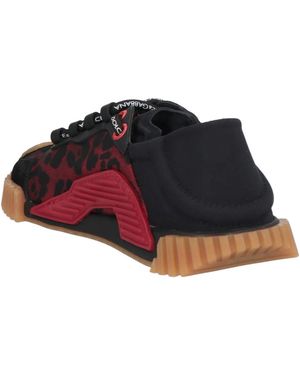 Dolce & Gabbana Leopard Print Low-Top Casual Shoes - Red