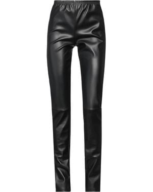 Maison Margiela Plain Pu Leather Trousers - Black