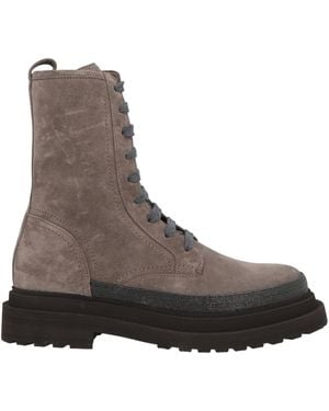Brunello Cucinelli Suede Lace-Up Ankle Boots - Brown