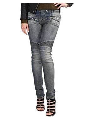 Balmain Jeans With Belt Loops - Grey
