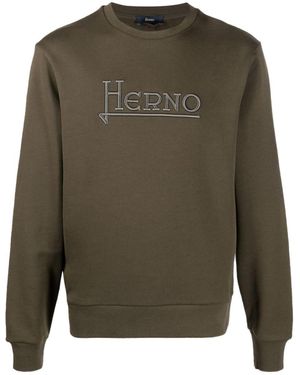 スウェット・トレーナー HERNO Logo embroidery sweatshirt Blue HERNO Logo embroidery sweatshirt Blue スウェット・トレーナー