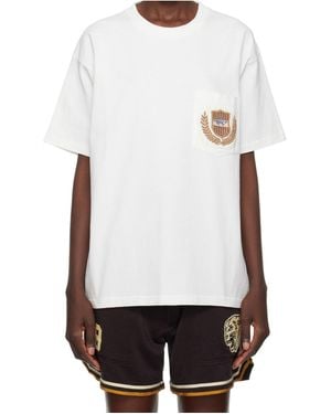 Bode Sportsman Patch Pocket Crew Neck T-Shirt - White