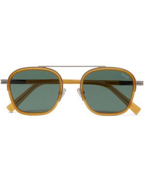 ZEGNA Dark Orizzonte I Acetate And Metal Sunglasses - Green