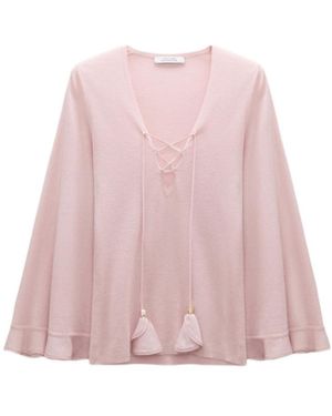 Dorothee Schumacher Refined Essentials Lace-Up Flared-Sleeve Jumper - Pink