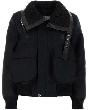 Sacai Double-Faced Herringbone Puffer Jacket - Black