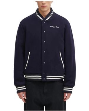 Sporty & Rich Hotel Eden Roc Buttoned Jacket - Blue