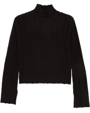 Alysi Ribbed-Knit High-Neck Sweater - Black