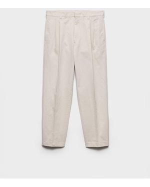 Prada Pleated Relaxed Fit Trousers - White