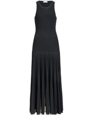 Alaïa Pleated Sheer Dress - Black