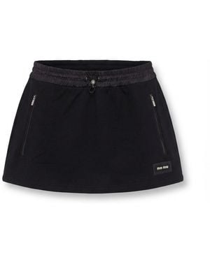 Miu Miu Drawstring Mini Skirt - Black