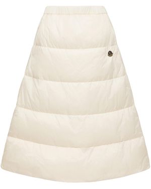 Moncler Reversible Wool Twill Padded Midi Skirt - White