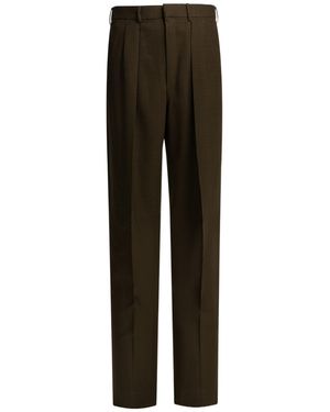 Tom Ford Wool Pants With Pleats - Brown