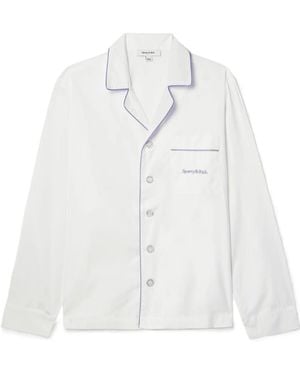 Sporty & Rich Carter Embroidered Shirt With Piping - White