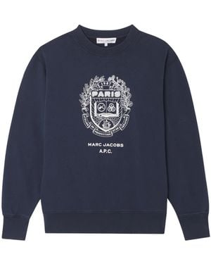 A.P.C. X Marc Jacobs Long-Sleeved Crewneck Sweatshirt - Blue
