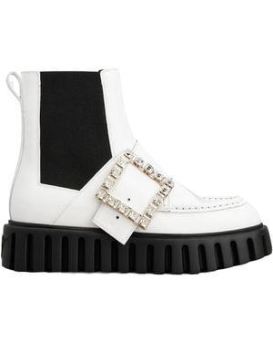Roger Vivier Viv' Go-Thick Strass Buckle Chealsea Ankle Boots - Black