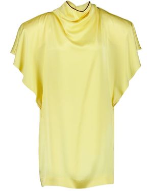 Stella McCartney Mock-Neck Draped Mini Dress - Yellow