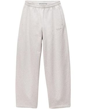 Alexander Wang Crystal Mid-Rise Relaxed Sweatpant - White