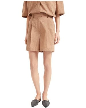 Brunello Cucinelli Cotton-Blend Shorts - Natural