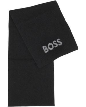 BOSS Patterned Scarf - Black