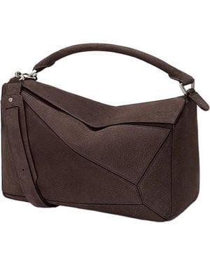Loewe Large Puzzle Tote Bag - Brown