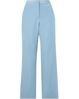 Brioni Silk And Cotton-Blend Straight-Leg Trousers - Blue