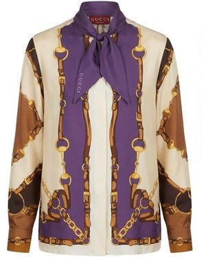 Gucci Printed Twill Shirt - Brown