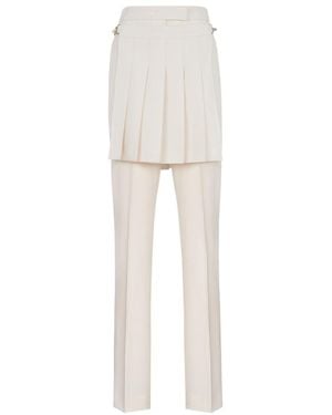 Fendi Pleated Detail Cigarette Trousers - White