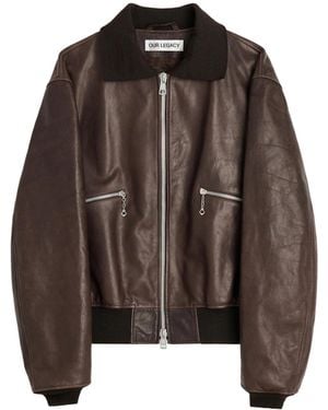 Our Legacy Long-Sleeve Leather Jacket - Brown