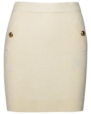 MICHAEL Michael Kors Ribbed Stretched Mini Skirt - Natural