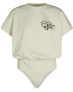 Willy Chavarria Graphic Bodysuit T-Shirt - White