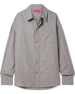 The Elder Statesman Pashmina Long-Sleeve Shirt - Gray