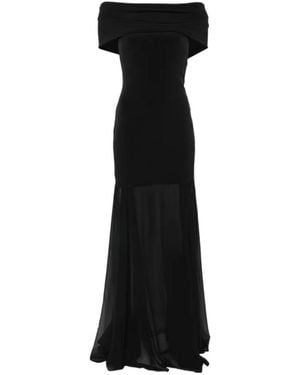 Aniye By Dreams Norah Off-The-Shoulder Sheer-Panel Maxi Dress - Black