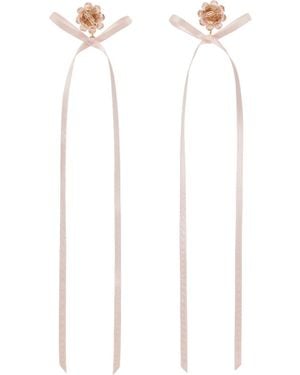 Simone Rocha Bow Ribbon Stud Earrings - White