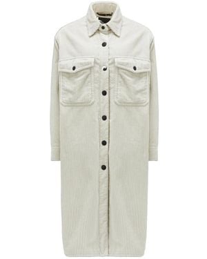 Moncler Grenoble Vanay Corduroy Long Sleeved Shirt Jacket - White