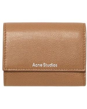 Acne Studios Portefeuille Trifold En Cuir - Natural
