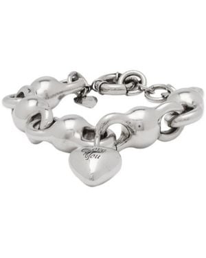 Acne Studios Heart Pendant Lobster-Clasp Fastened Bracelet - White