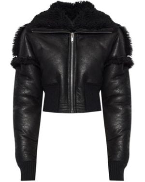Rick Owens Cropped Zipped Jacket - Black