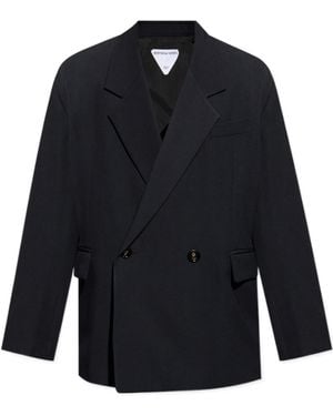 Bottega Veneta Double Breasted Tailored Blazer - Blue