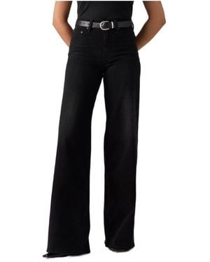 Levi's 728 High-Rise Wide-Leg Jeans - Black