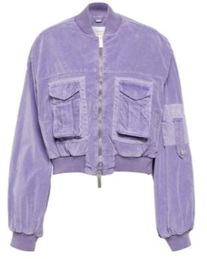 Blumarine Velvet Bomber Jacket - Purple