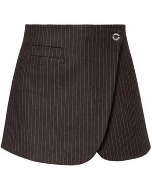 Coperni Pinstripe Wrap Skirt - Gray
