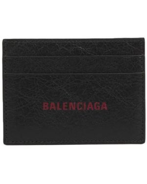 Balenciaga Logo Printed Cardholder - Black