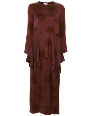 Uma Wang Strap-Up Dress - Brown