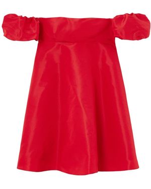 Valentino Silk Off-Shoulder Minidress - Red