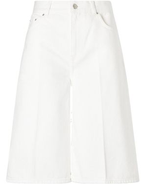 TOTEME Denim Wide-Leg Shorts - White