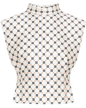 Lanvin All-Over Printed Sleeveless Top - White