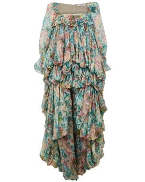 Chloé Chiffon Dress Ld53 - Green