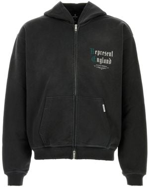 Represent Private Members Zip-Up Hoodie - Black