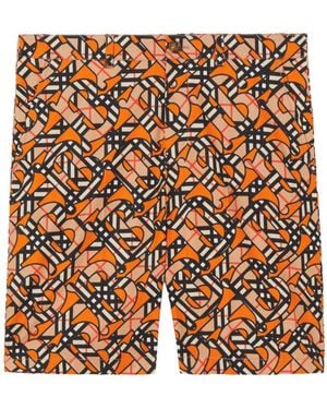 Burberry Monogram-Print Bermuda Shorts - Orange